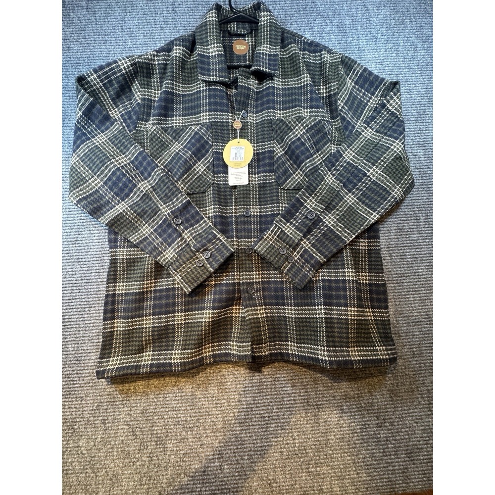 Common People Wellington 4 Pocket Shacket Men Size XL Tartan Plaid Wool Blend